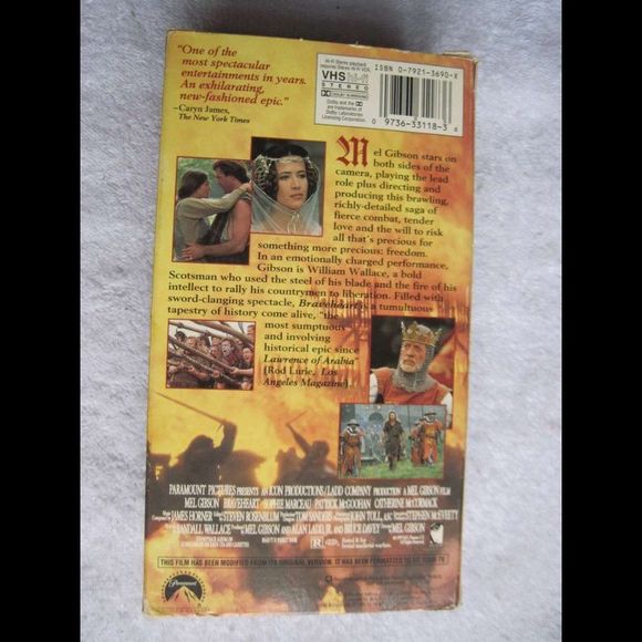 Braveheart Mel Gibson Scots 1995 Paramount 2 VHS Cassette Tape Set Bundle for $2 - Picture 2 of 5